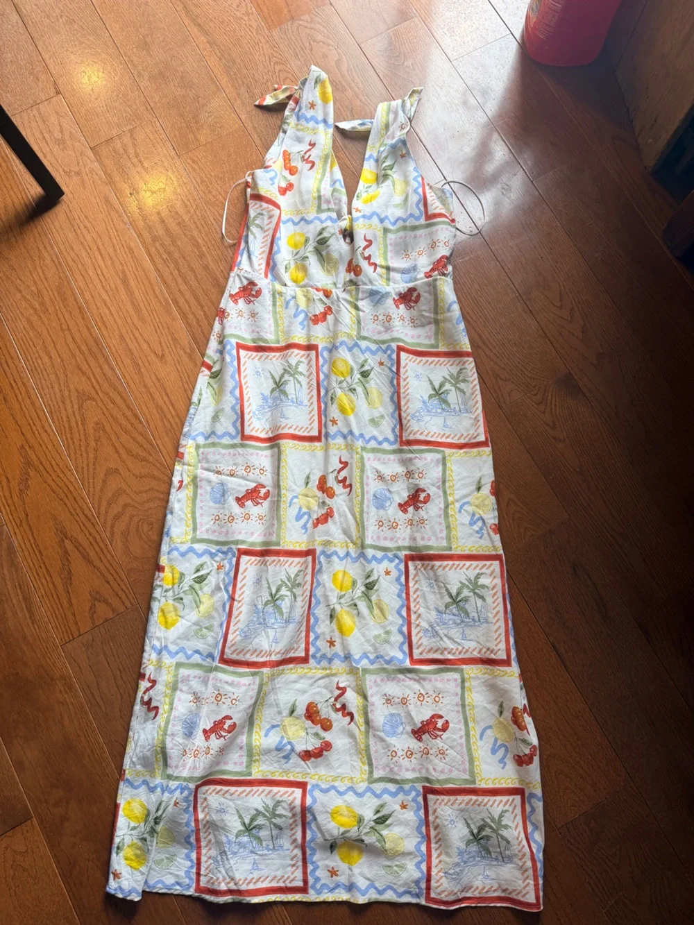Abercrombie & Fitch Multi-Color Tropical Print Midi Dress